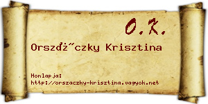 Orszáczky Krisztina névjegykártya
