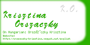 krisztina orszaczky business card